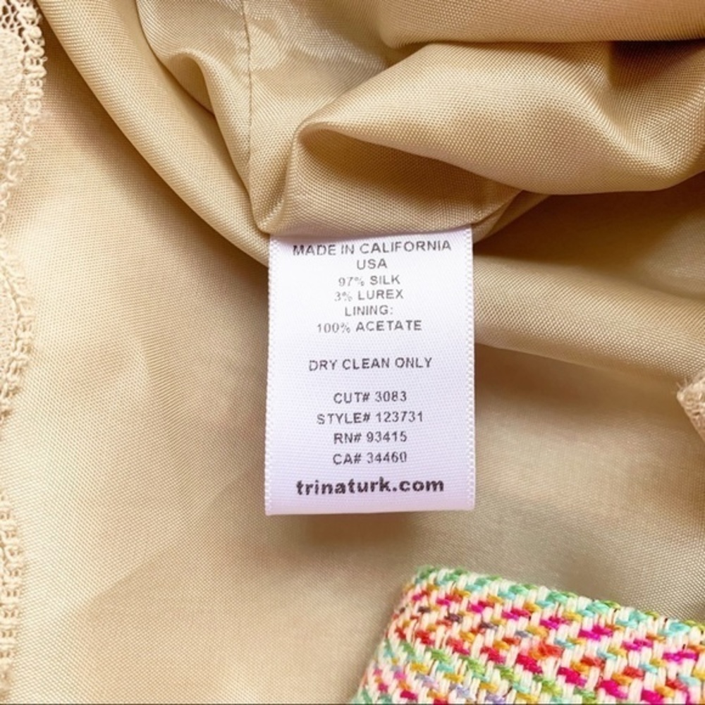 Trina Turk Multi-Color Silk Blend Sleeveless Dress Size 8 - Picture 5 of 5